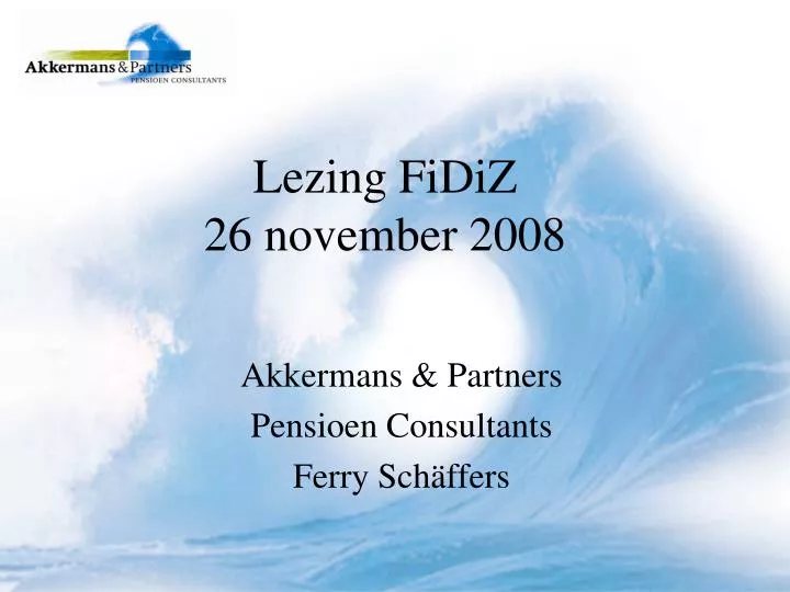 lezing fidiz 26 november 2008