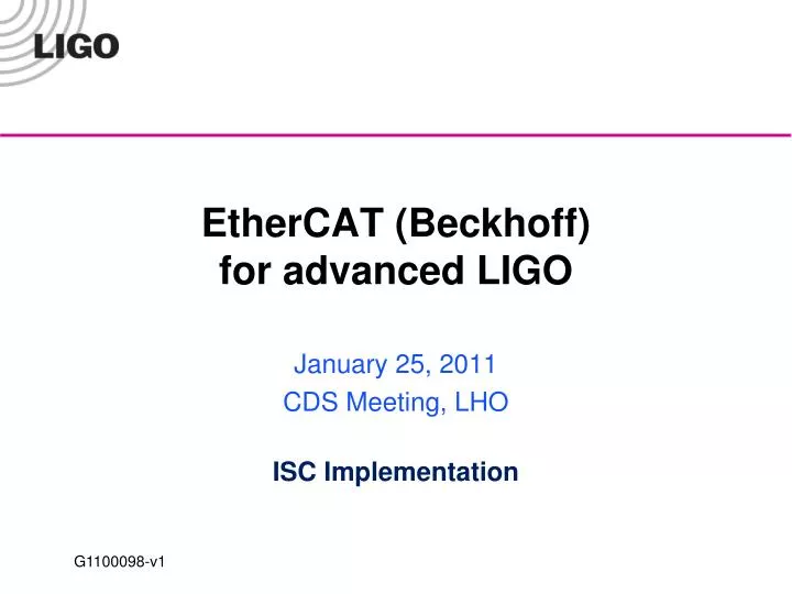 ethercat beckhoff for advanced ligo