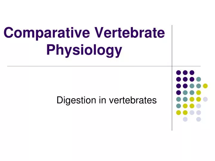 comparative vertebrate physiology