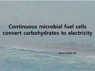 continuous microbial fuel cells convert carbohydrates to electricity