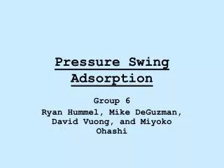 Pressure Swing Adsorption
