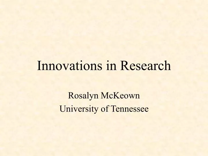 innovations in research