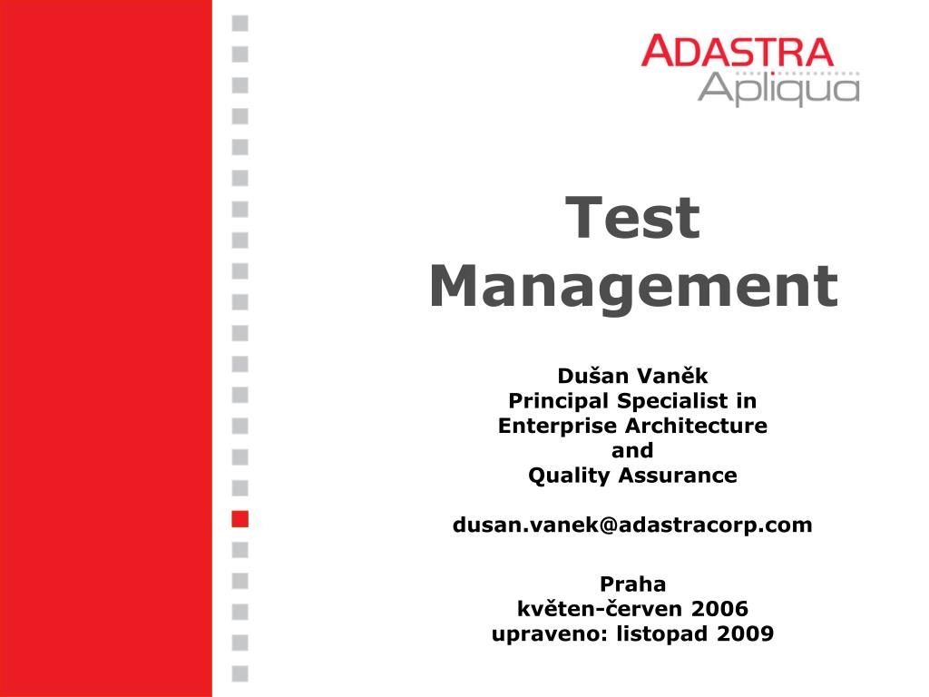 PPT - Test Management PowerPoint Presentation, free download - ID:5721157