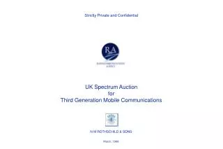 UK Spectrum Auction for Third Generation Mobile Communications