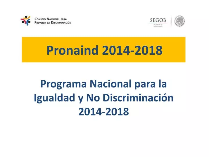 programa nacional para la igualdad y no discriminaci n 2014 2018