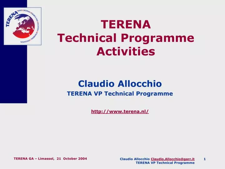 terena technical programme activities