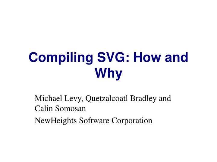compiling svg how and why
