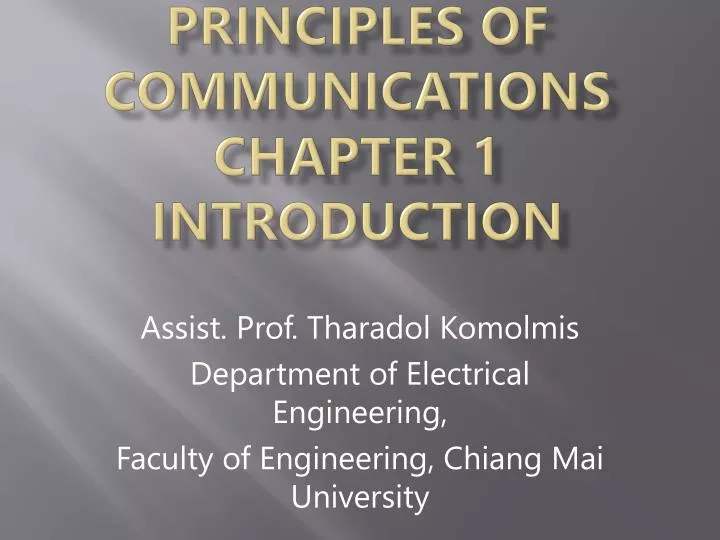 principles of communications chapter 1 introduction