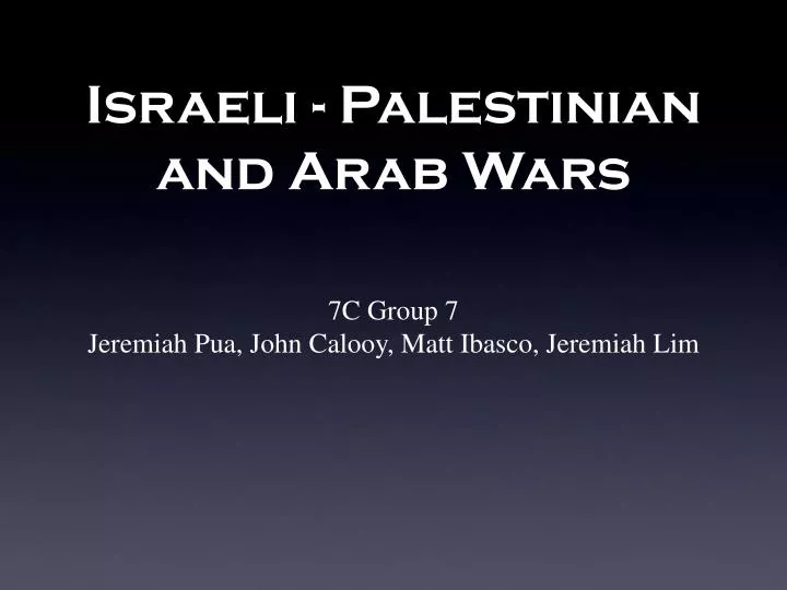 israeli palestinian and arab wars