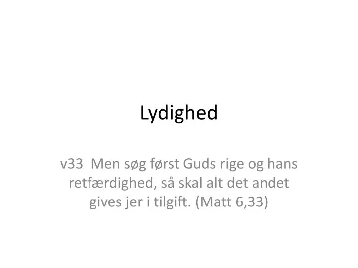 lydighed