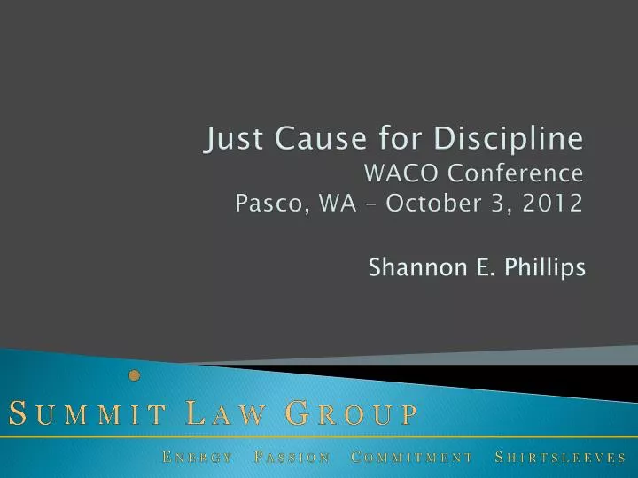 just cause for discipline waco conference pasco wa october 3 2012