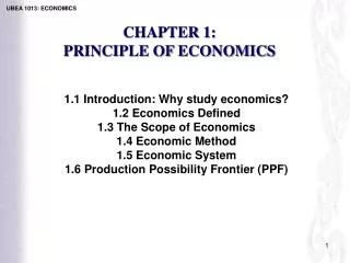 CHAPTER 1: PRINCIPLE OF ECONOMICS