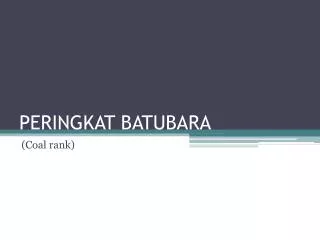 peringkat batubara