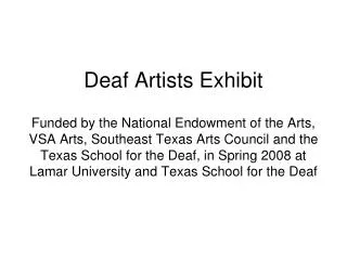 Deaf Artists Exhibit