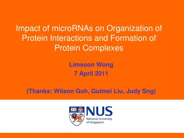 impact of micrornas on organization of protein interactions and formation of protein complexes