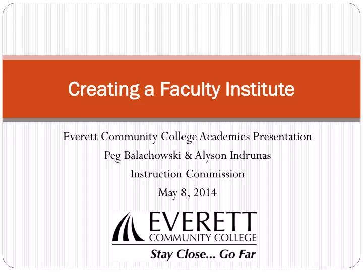 creating a faculty institute