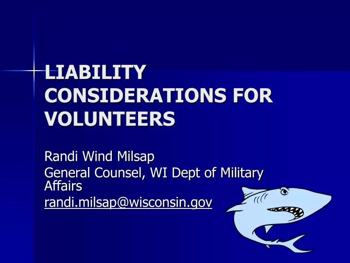 liability considerations for volunteers