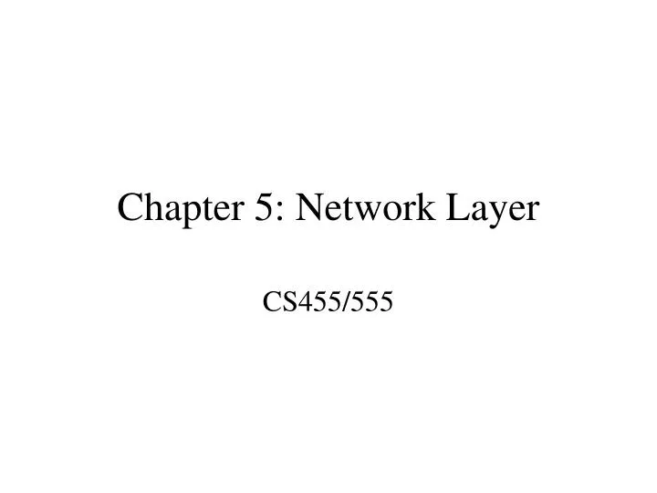 chapter 5 network layer