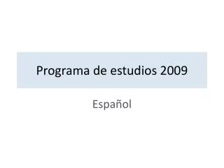 programa de estudios 2009