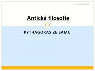 antick filosofie