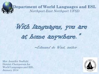 Department of World Languages and ESL Northport-East Northport UFSD