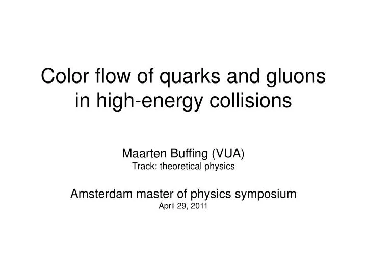 color flow of quarks and gluons in high energy collisions
