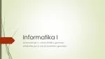 Informatika I - slide 1