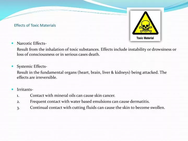 effects of toxic materials