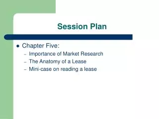 Session Plan