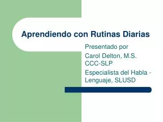aprendiendo con rutinas diarias
