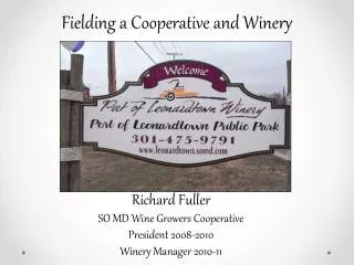 Fielding a Cooperative and Winery