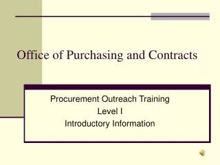 Office of Purchasing and Contracts