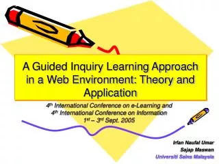 A Guided Inquiry Learning Approach in a Web Environment: Theory and Application