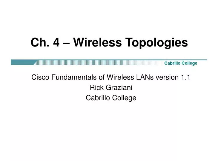 ch 4 wireless topologies