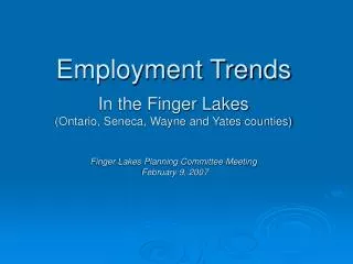 Private Sector Industries with Largest Employment, 2005 Finger Lakes WIB