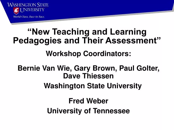new teaching and learning pedagogies and their assessment