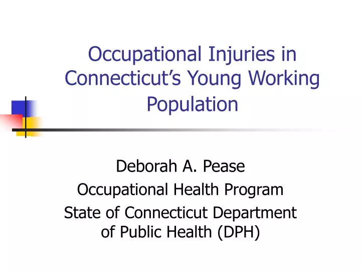 occupational injuries in connecticut s young working population