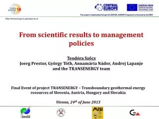 From scientific results to management policies