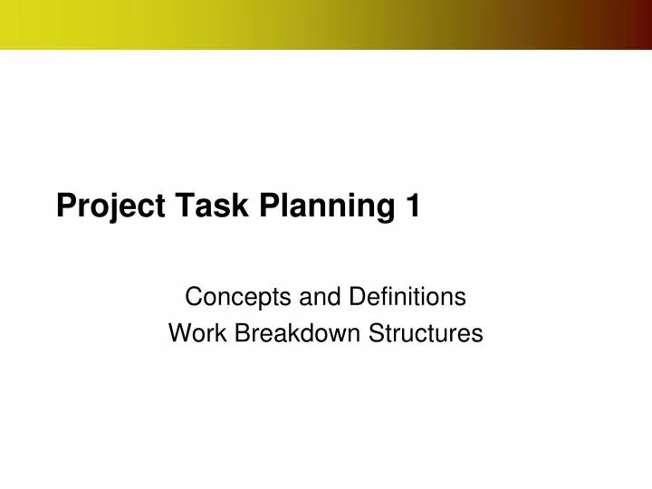 project task planning 1
