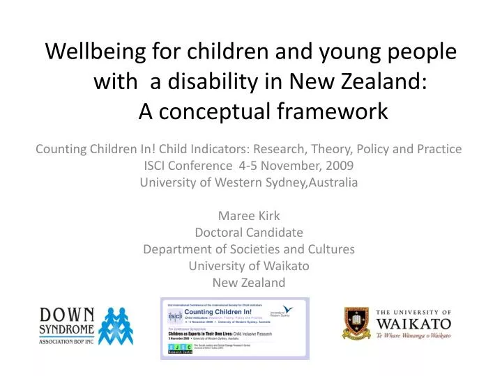 wellbeing for children and young people with a disability in new zealand a conceptual framework