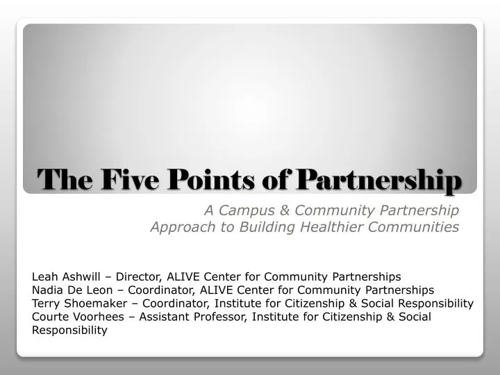 the five points of partnership