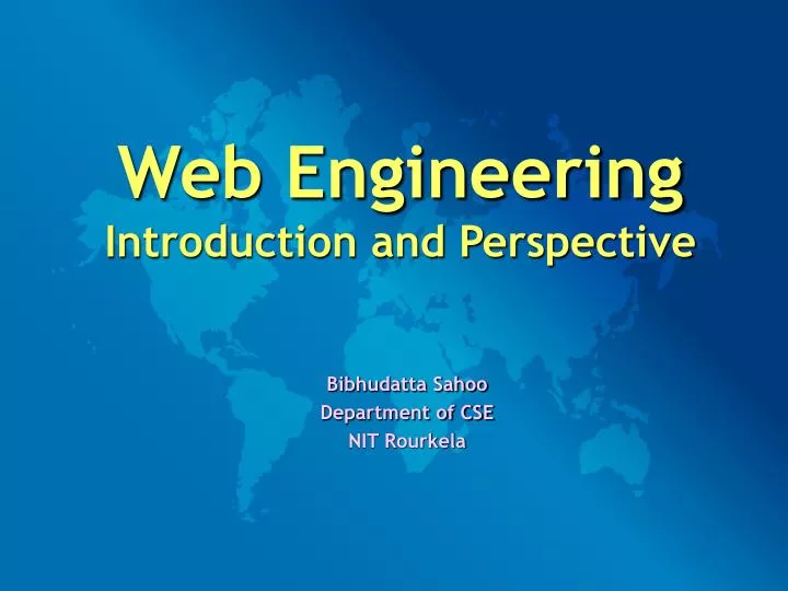 web engineering introduction and perspective