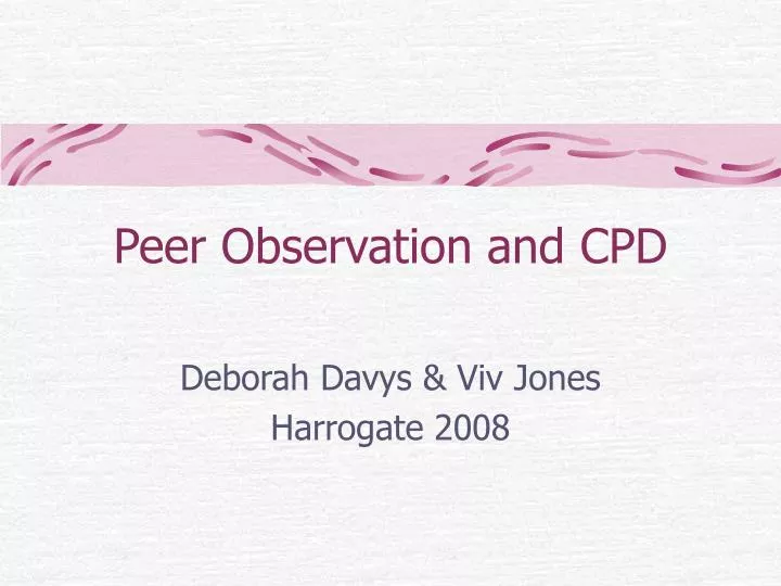 peer observation and cpd
