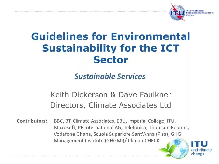 guidelines for environmental sustainability for the ict sector