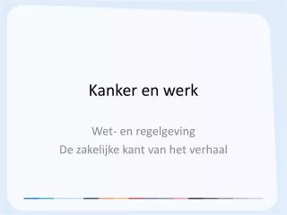 kanker en werk