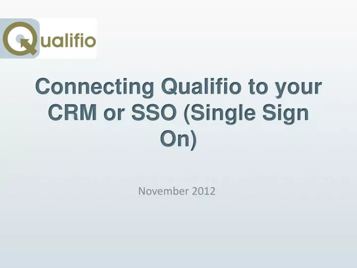 connecting qualifio to your crm or sso single sign on