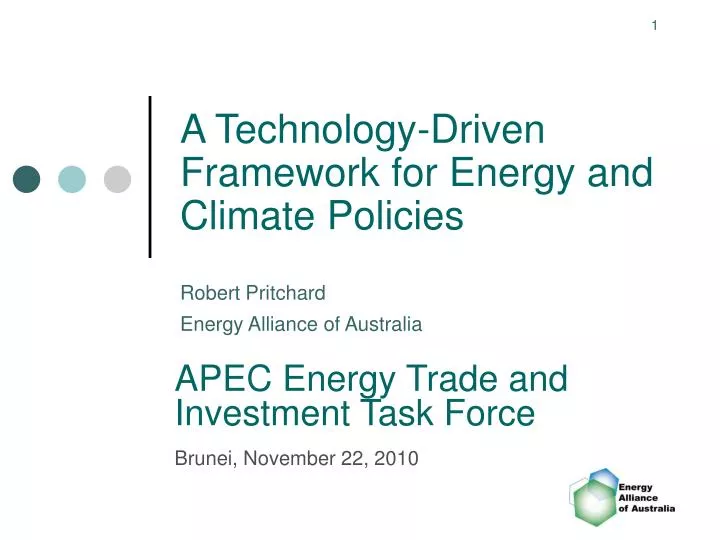 a technology driven framework for energy and climate policies