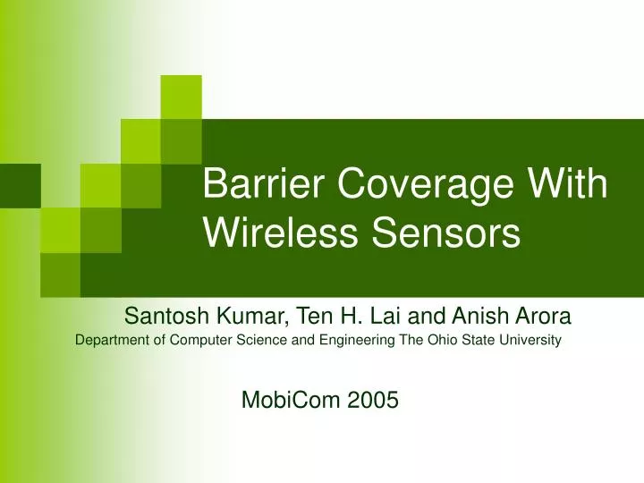 barrier coverage with wireless sensors