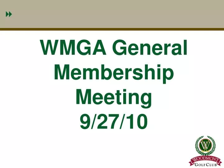 wmga general membership meeting 9 27 10