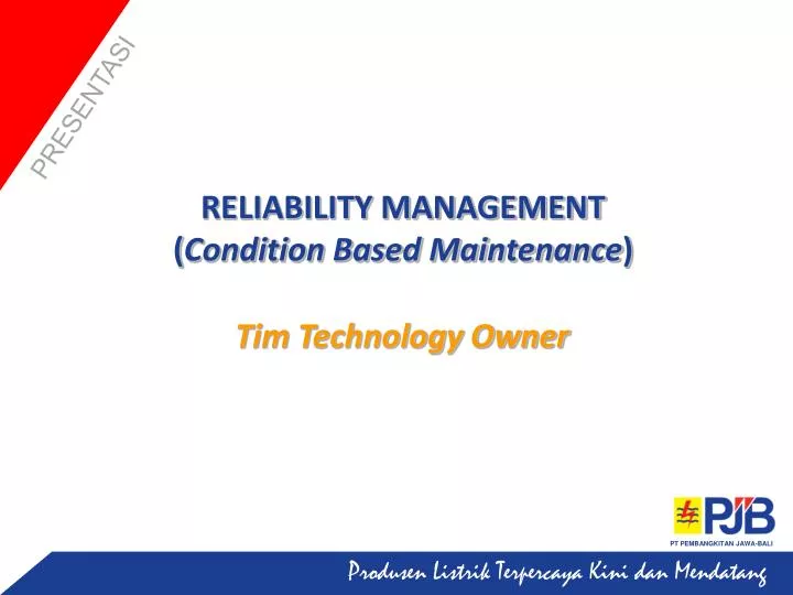 reliability management condition based maintenance